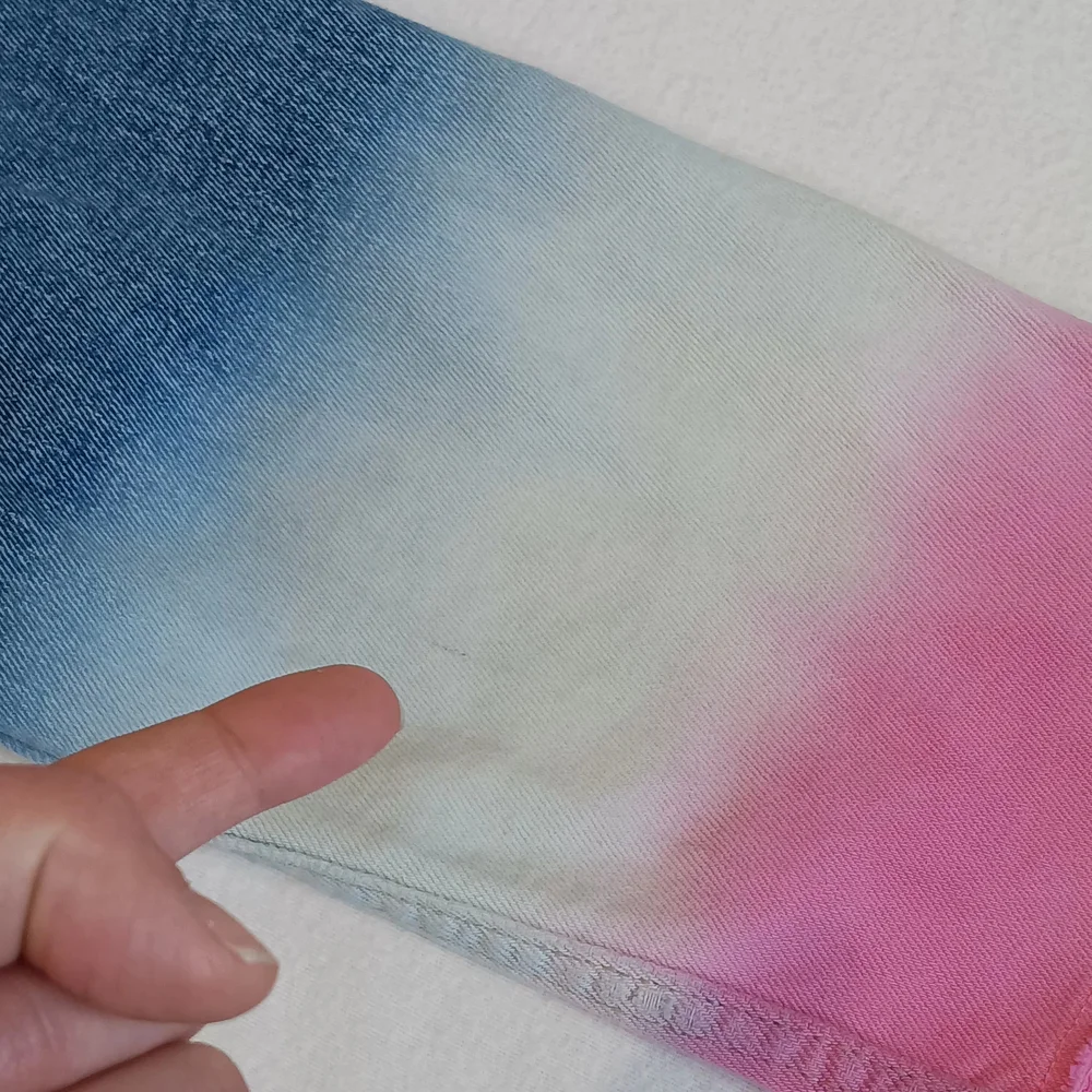 Justice Jr Sz18 Blue, White, and Pink Ombre Wide Legged Jeans